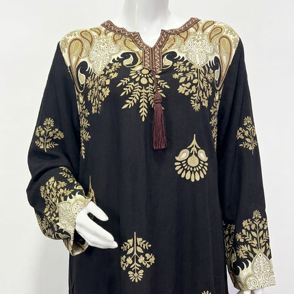 پیراهن کتان گل دار