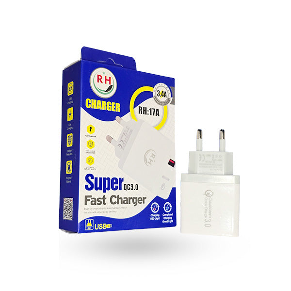 شارژر RH666 دو پورته؛ USB و تایپ سی با شارژ سریع